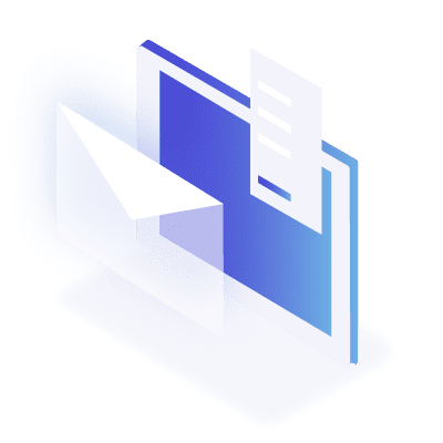 A graphic illustration of an envelope and a computer screen.